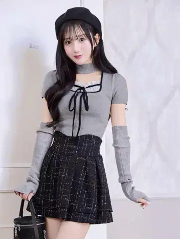 미셸 마카롱 트위드 스커트 M사이즈
