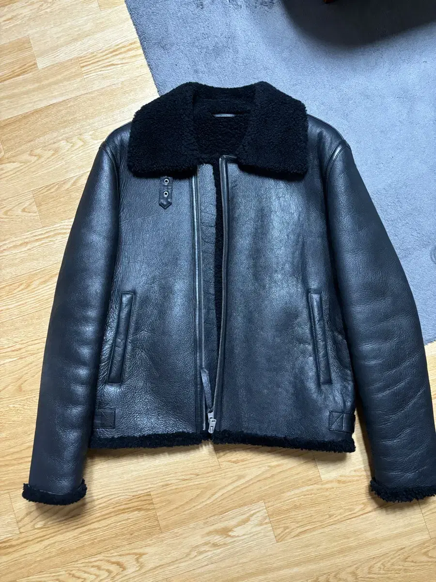 (Msize) 올세인츠 데클란 무스탕 가죽자켓