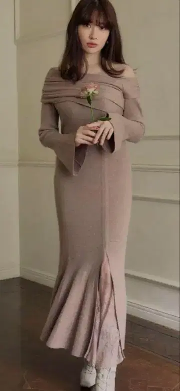 herlipto 니트 원피스 Peony Lace Knit Dress