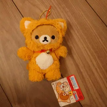 리락쿠마 고양이 봉제 인형 마스코트 키링