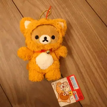 리락쿠마 고양이 봉제 인형 마스코트 키링