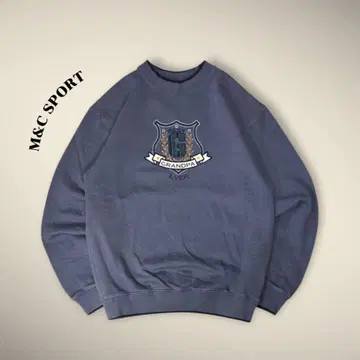 M&C SPORT 크루넥 맨투맨 메시지 자수 트레이닝복 라인 리브 M