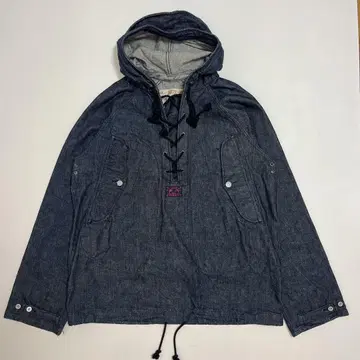 EVISU Lot. 1959 데님 레이스업 풀오버 후드티