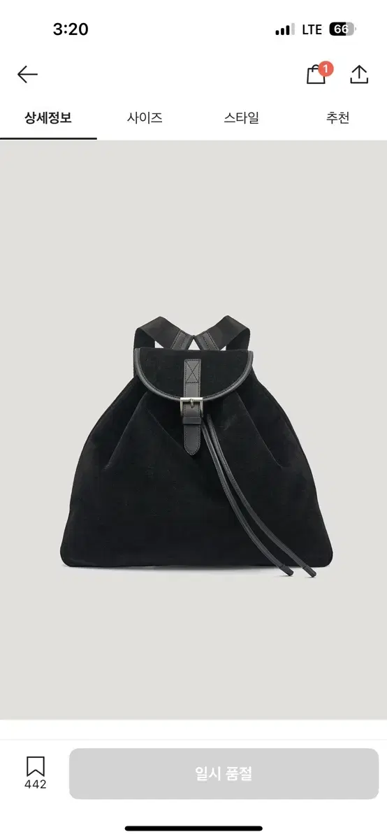 Parvene Belle Triangle Backpack Black