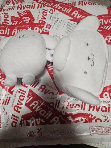 아베이 폼폼푸딩 화이트 마스코트 참 파우치 2개 세트