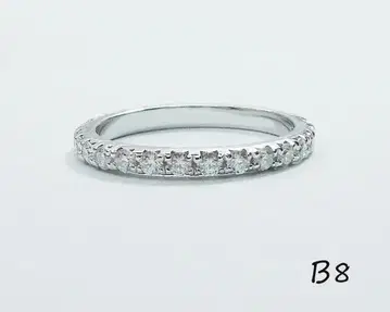 B8 3EX 약 8호반 모이사나이트 0.62ctw 풀 이터니티 반지 반지