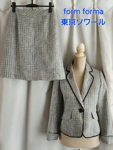 새상품급 도큐 소와르 셋업 테일러드 자켓 스커트