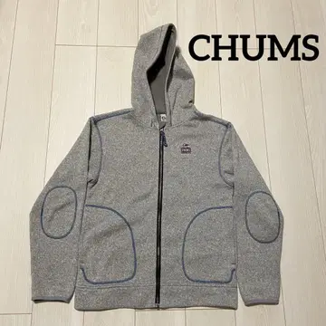 CHUMS 니트 플리스 풀 집업 후디 후드티