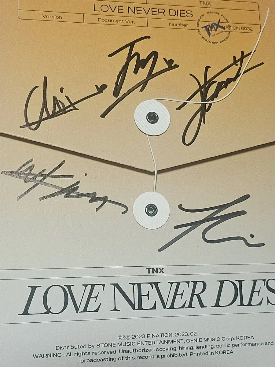 TNX (not for sale) autographed album