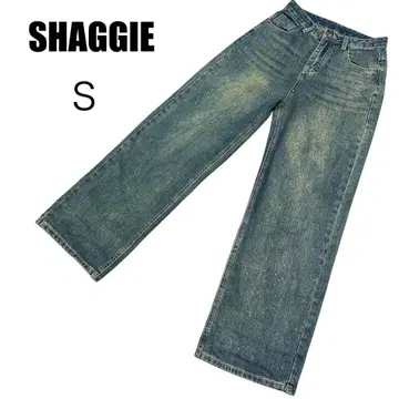 SHAGGIE 오로라 큐빅이 달린 빈티지 루즈 데님 팬츠 S