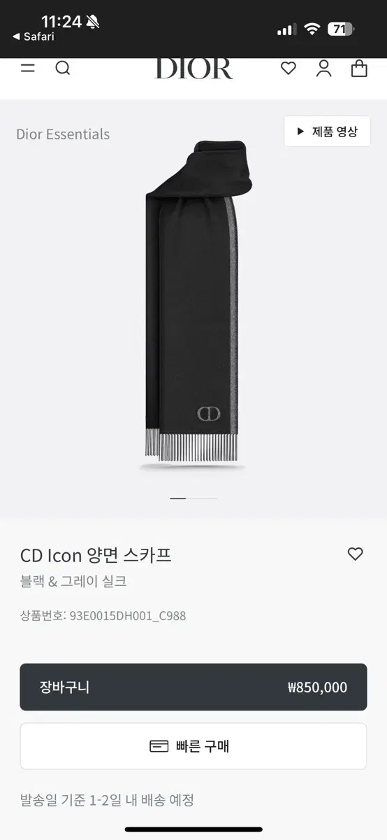 Dior Homme ikon Silk double-sided scarf