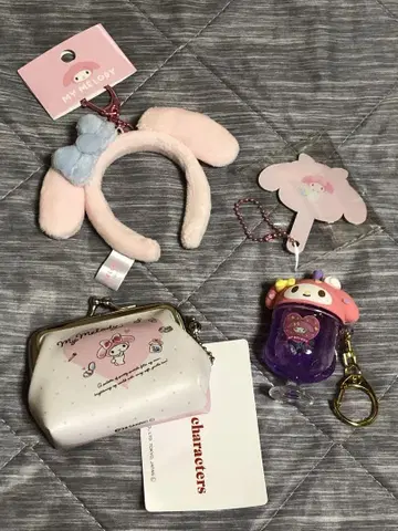 산리오 머리띠 미니 거울 키링 거미 주머니 마이멜로디