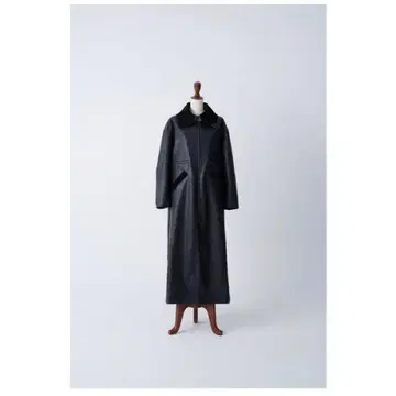 SR sheer 드레스 가죽 코트