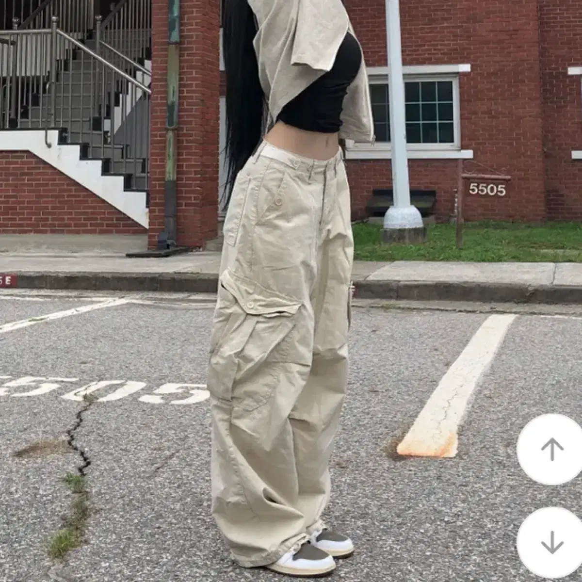 Ootj 포켓 카고 팬츠 베이지