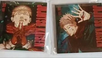 주술회전 정기구독자 한정 스퀘어 캔뱃지 이타도리 유우지 2종