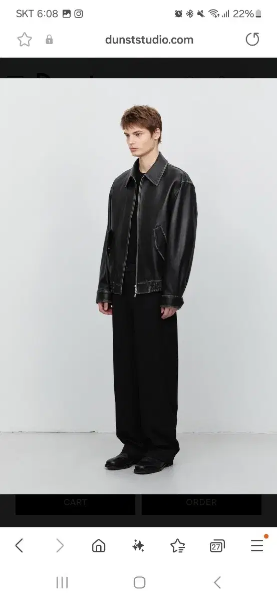 DUNST RAMSKIN BLOUSON brushed black (L)