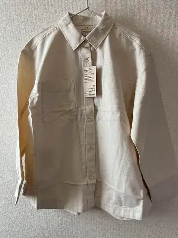 MUJI 세탁하지 않은 옥스포드 셔츠 자켓 M-L 미사용품 택 포함