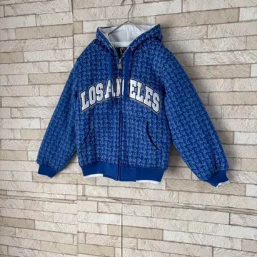 Reve LA 로스앤젤레스 후드티 두꺼운 아우터 파랑 블루 로고 지퍼