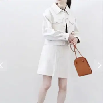 아카이브 데님 셋업 자켓 & 스커트 화이트