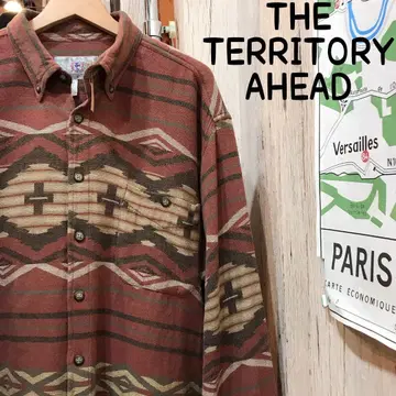 THE TERRITORY AHEAD 패턴 셔츠 L 구제 의류 (1646)