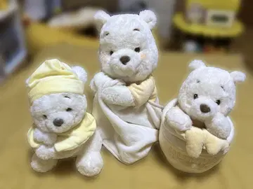 곰돌이 푸 봉제 인형 화이트 푸 후르츠 라떼 세트
