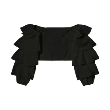 최종 가격 인하 Papier Frill 크로스 블라우스 블랙 블랙