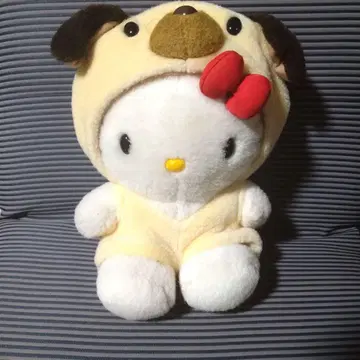 헬로키티 봉제 인형 개 옷 갈아입히기 약 25cm 헤이세이 레트로