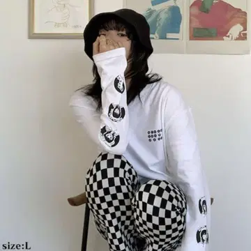 아이묭 마아루. 화이트 롱T 굿즈