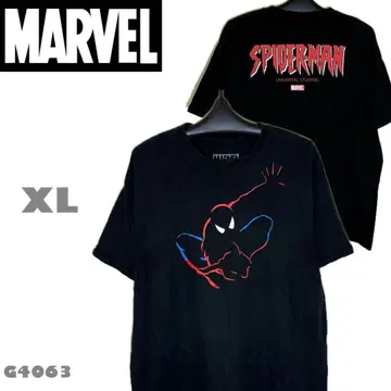 마블 스파이더맨 프린트 티셔츠 블랙 XL