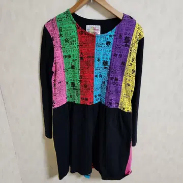 멜란트릭 헴라이트 팀 샤치호코 일본어 원피스 블랙 컬러풀 레인보우 컬러