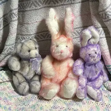 빈티지 봉제 인형 세트 토끼 곰 팬시 귀염둥이