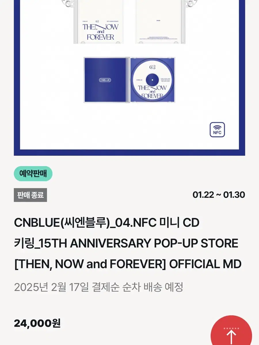 씨엔블루 15주년 공식 굿즈 NFC 미니 CD키링
