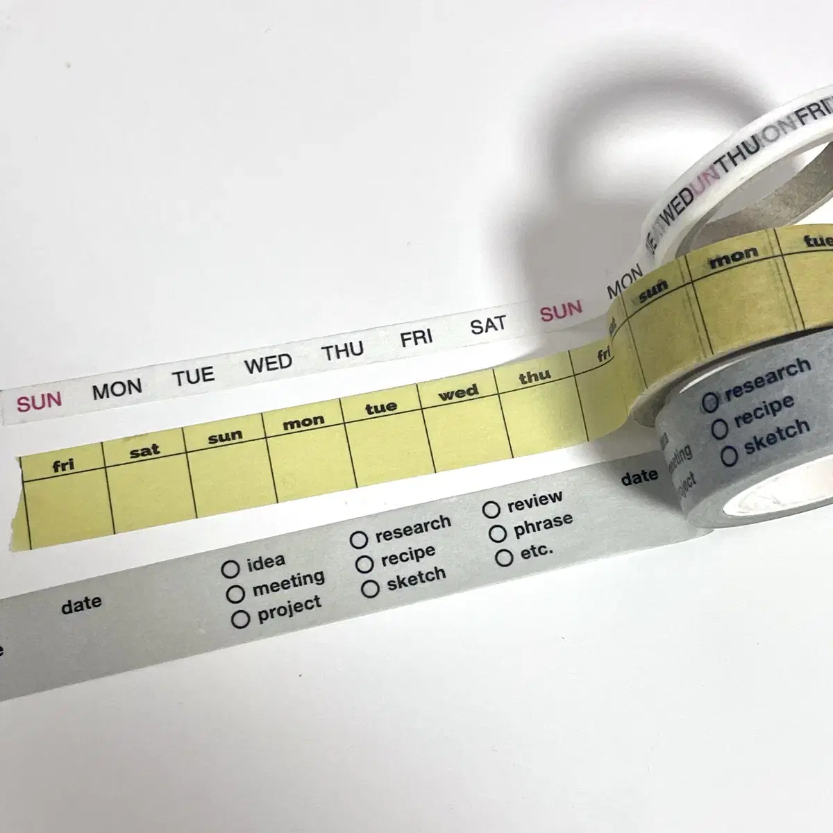 Date Ideas To Do List Mute Masking Tape Day of the Week Vintage Diary