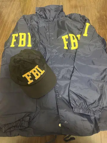 FBI 로고 나일론 자켓과 캡 세트