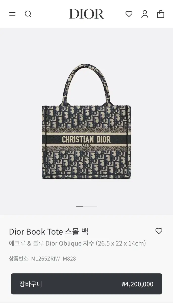 디올 북토트백 스몰 새제품급