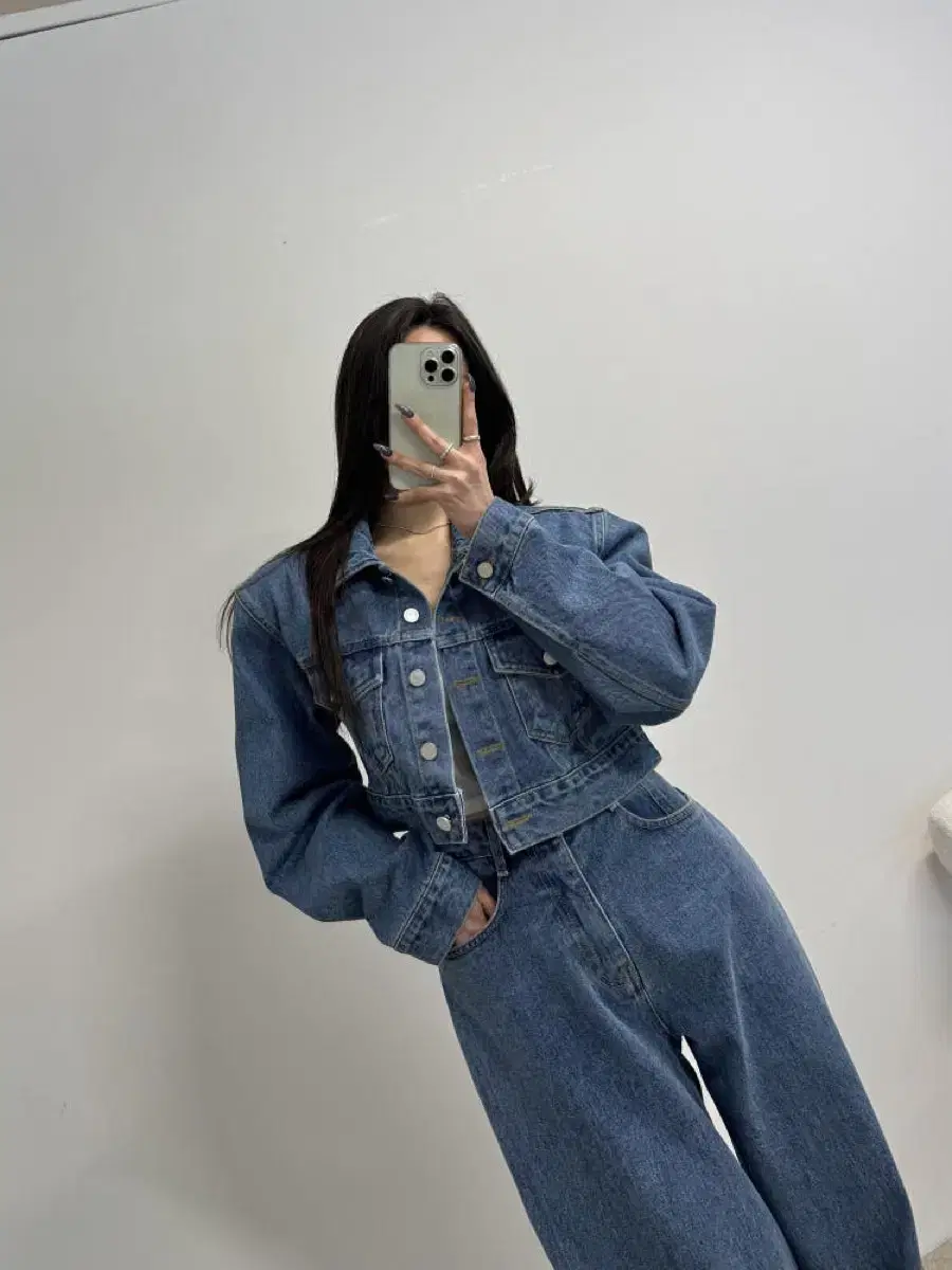 새상품)엔티크제이 왕골패드청자켓