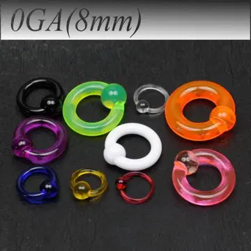4개 0G 안지름 20mm UV 아크릴 클로저 반지 바디 피어싱