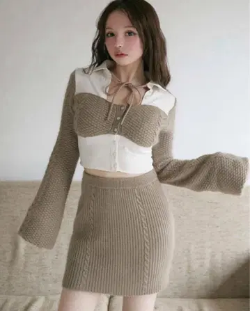 andmary luna angora 미니 스커트 셋업