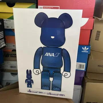 [새상품] 베어브릭 ANA 전일본공수 크롬 그라데이션 400% 100%