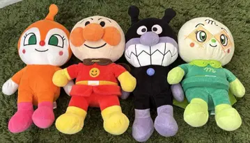호빵맨 짤랑이 바이킹맨 멜론빵나 봉제 인형 4개