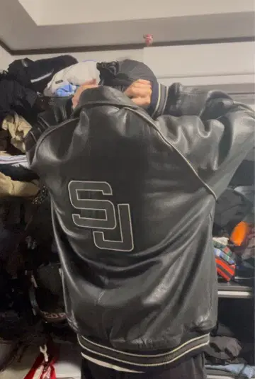 sean john 가죽 자켓