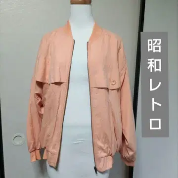 살몬 핑크 봄버 자켓 실크 100% 자스미 실크
