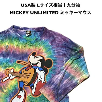 USA제 L사이즈 상당! 디즈니 미키마우스 헌옷 긴팔 타이다이 티셔츠
