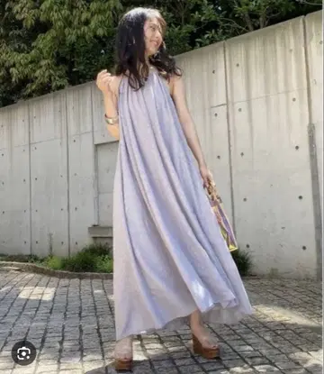 아메리 빈티지 원피스 드레스 홀터넥 리조트 원피스