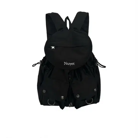 【Nuyet】Black round pocket backpack ブラック ラウンド ポケット バックパック - Nuyet | 60
