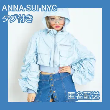 안나수이 NYC 샤카2 셔링 라이트 숏 MA-1 블루