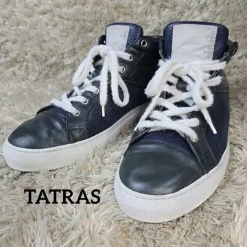 TATRAS 가죽 하이컷 스니커즈 네이비