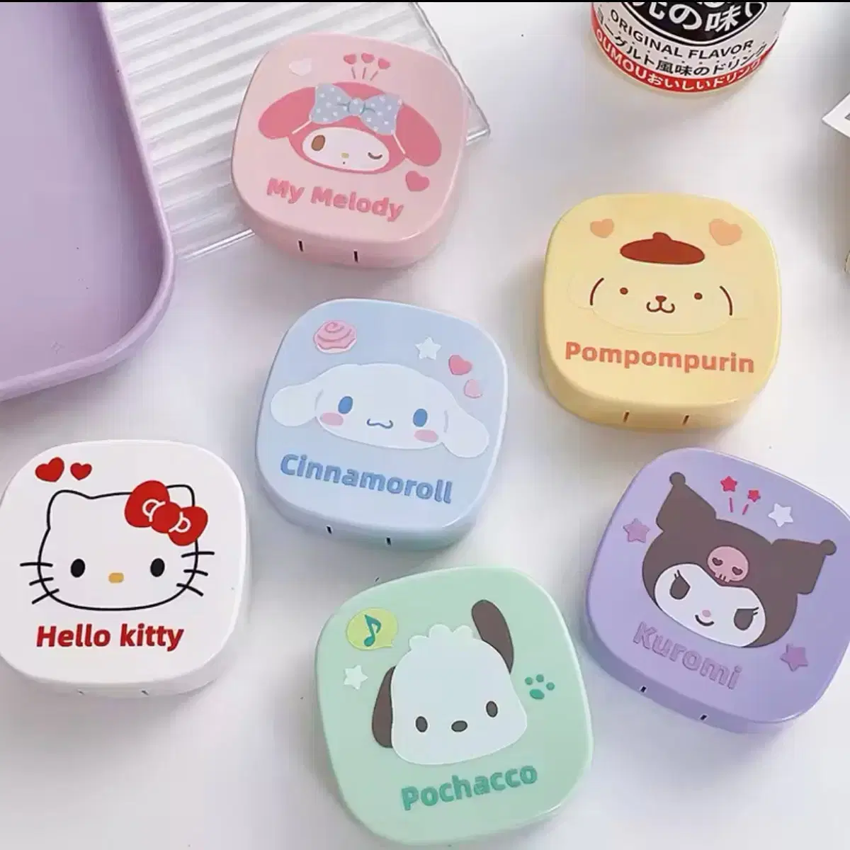 산리오 렌즈케이스 렌즈통 보관함 케이스 키티