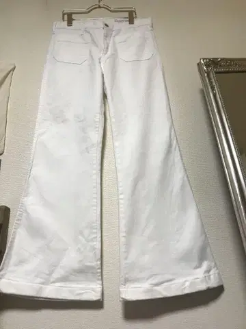 00s Y2K GAP USNAVY 마린 와이드 팬츠 화이트 플레어