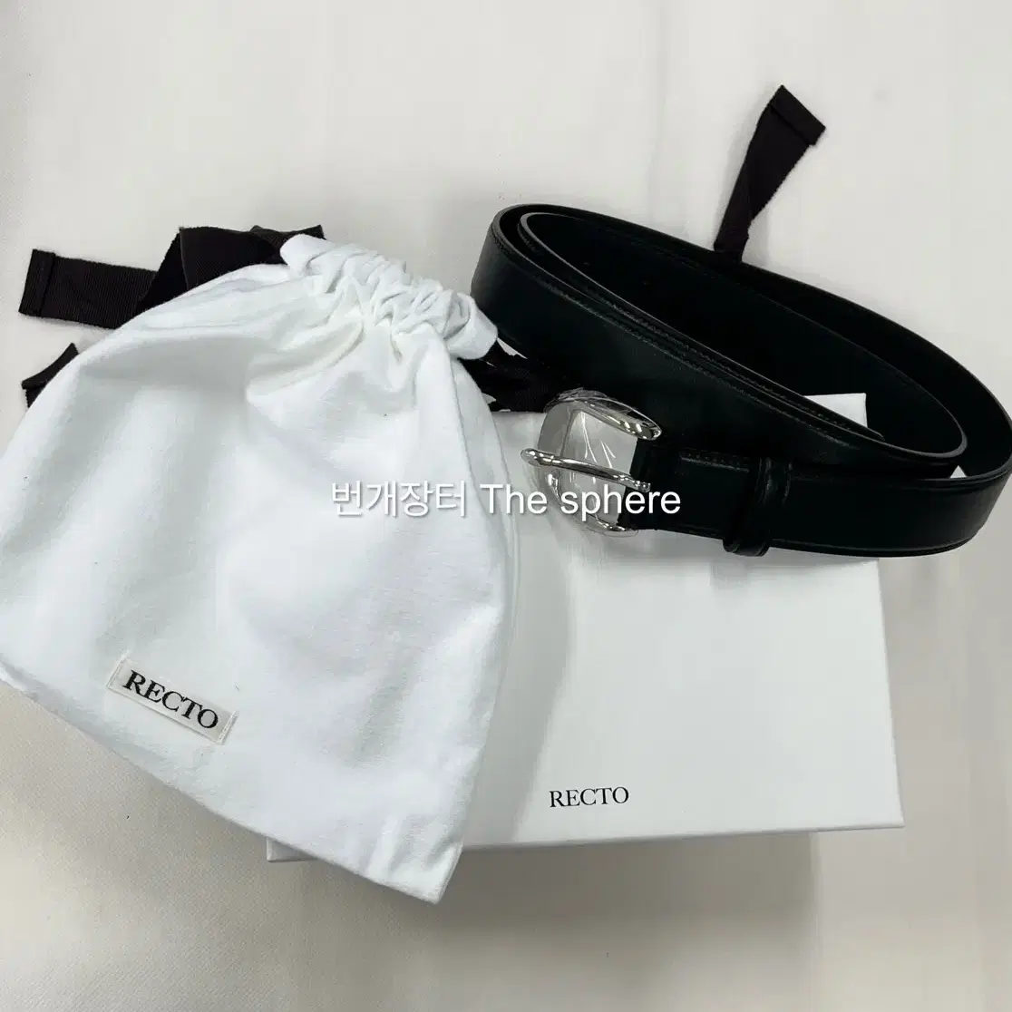 RECTO | 렉토 Recto Signature Round Buckle Belt Silver #렉토